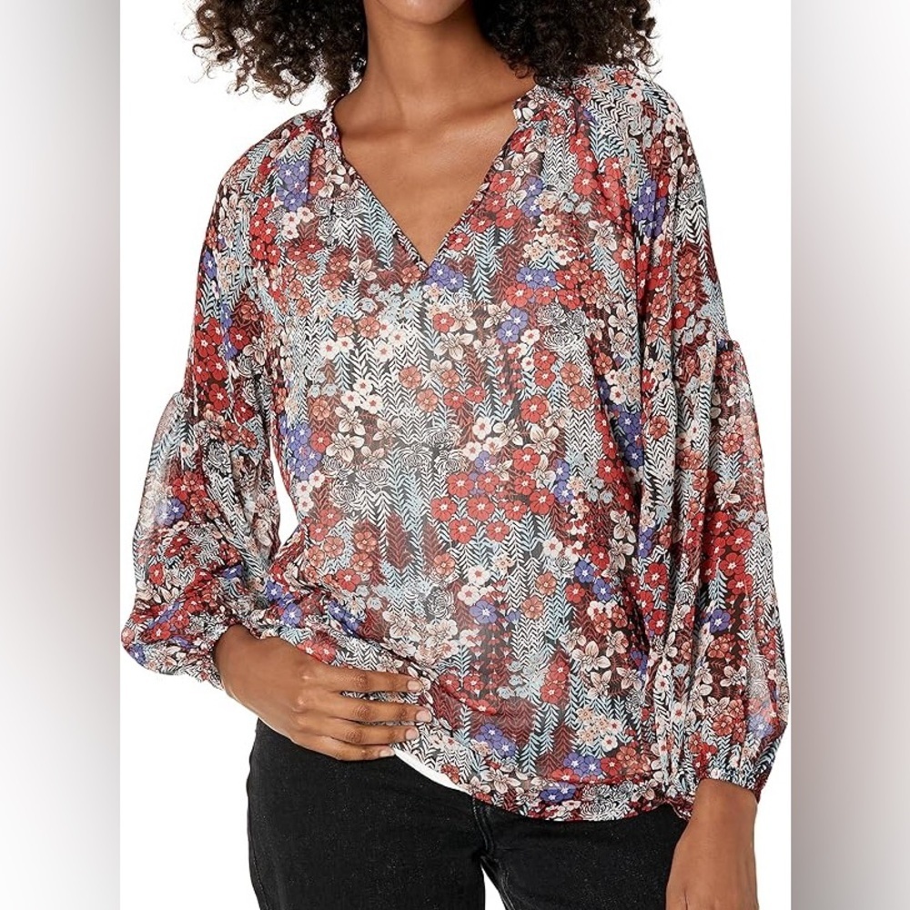 Elegant Floral Long Sleeve Blouse